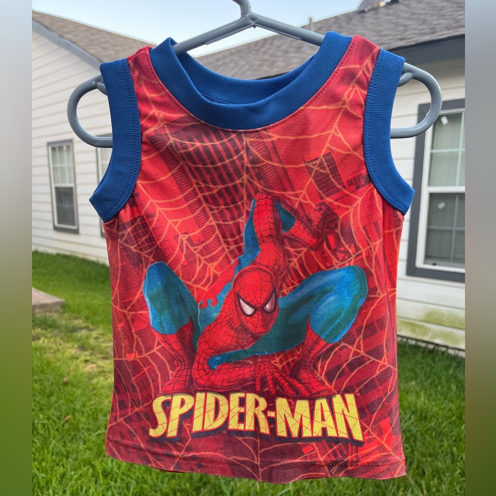 2010 Spiderman Red and Blue Kids Tank Top